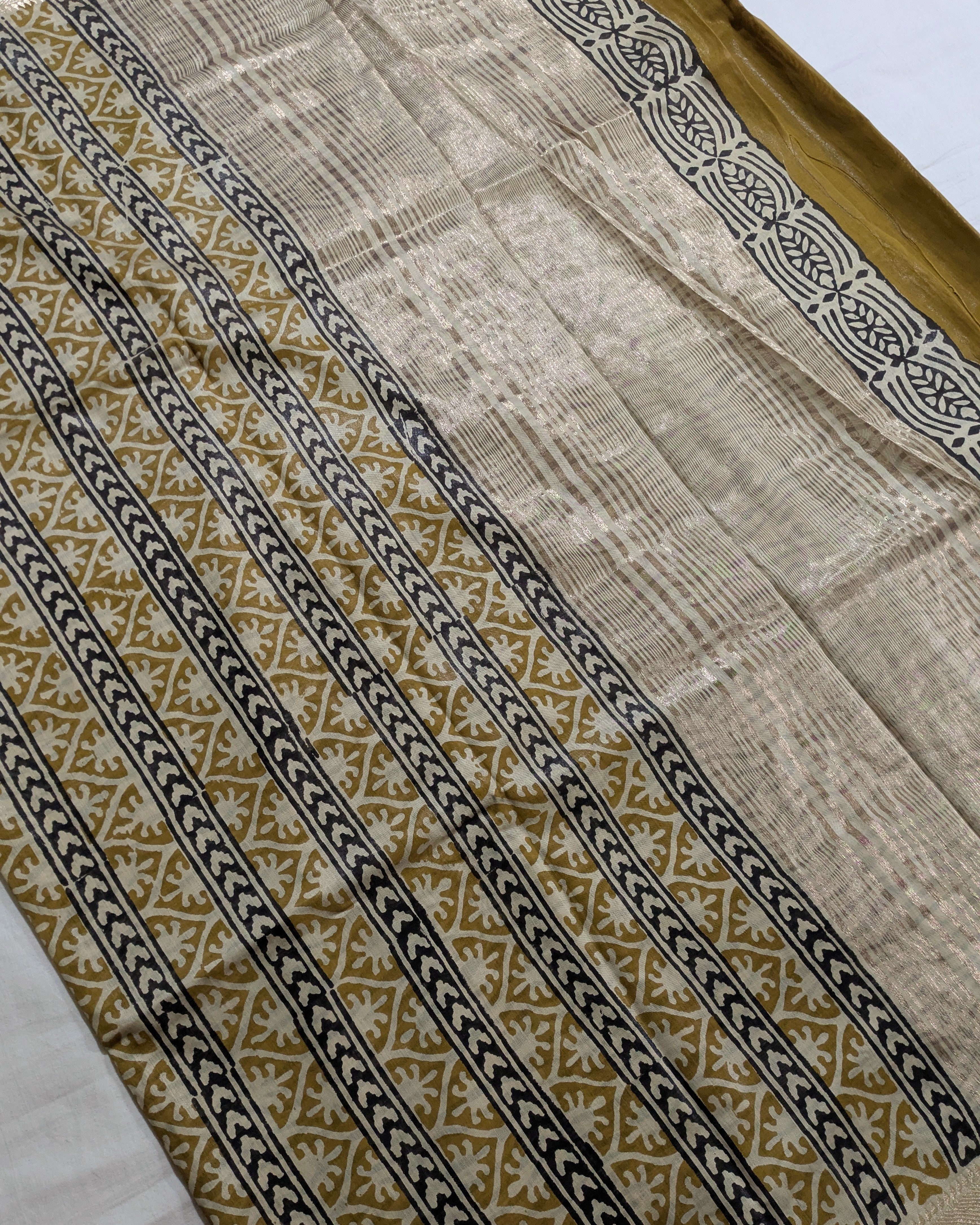Multani Silk Sari Khaki (Liva Tag)