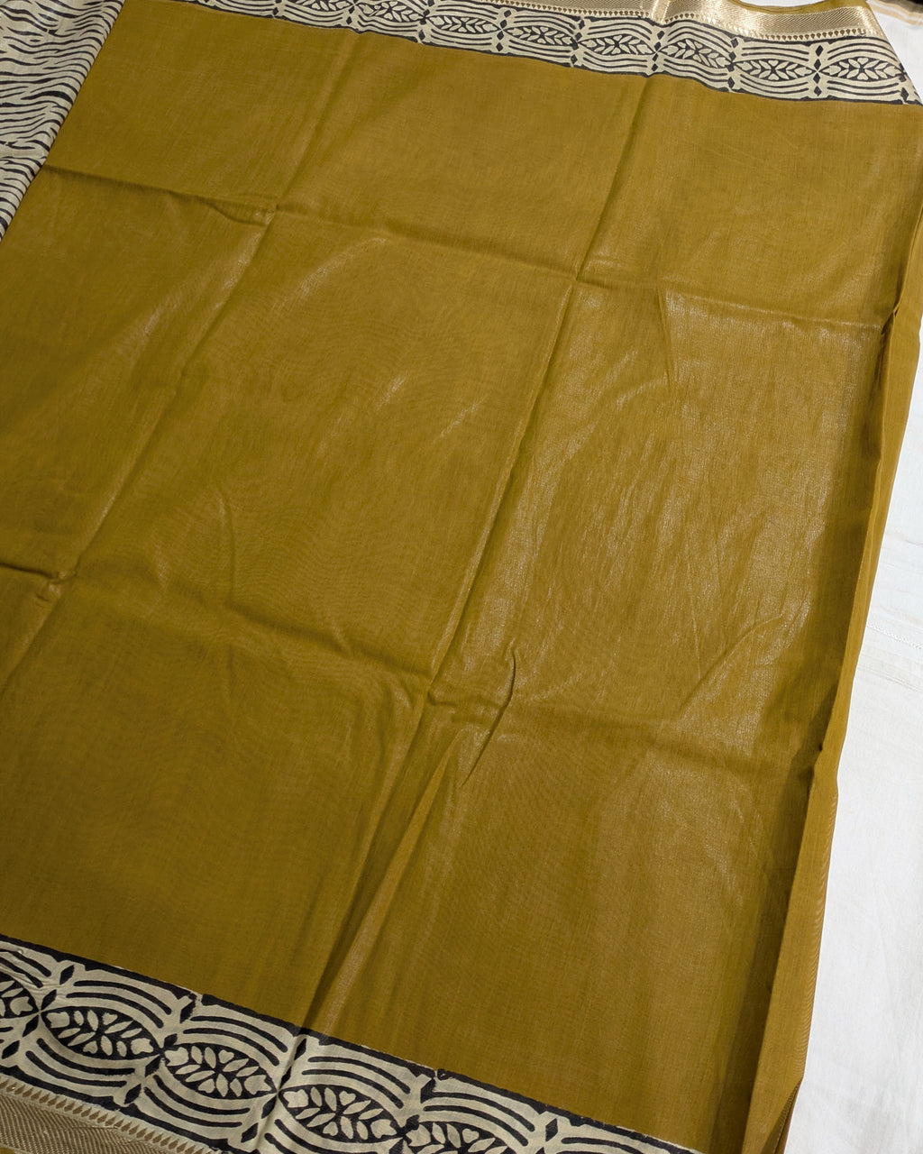 Multani Silk Sari Khaki (Liva Tag)