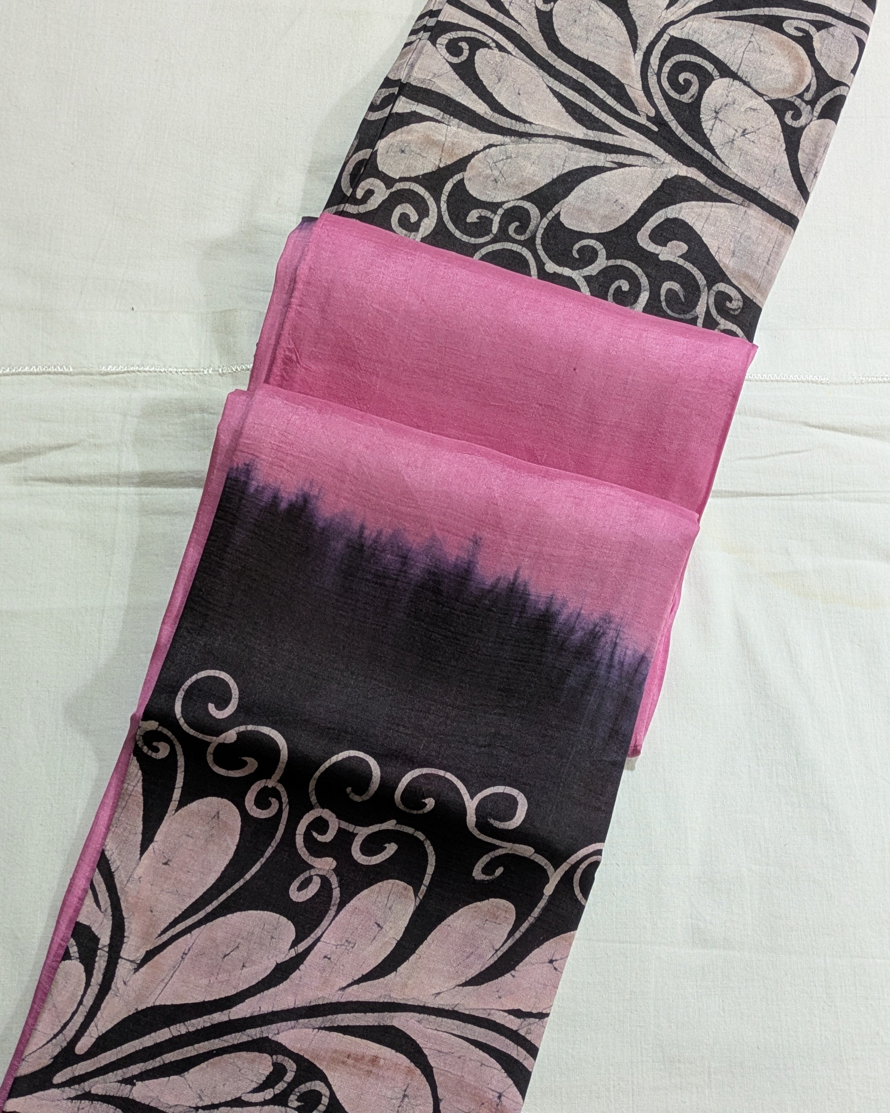 Pure Silk Sari with Blouse Piece Pink 2