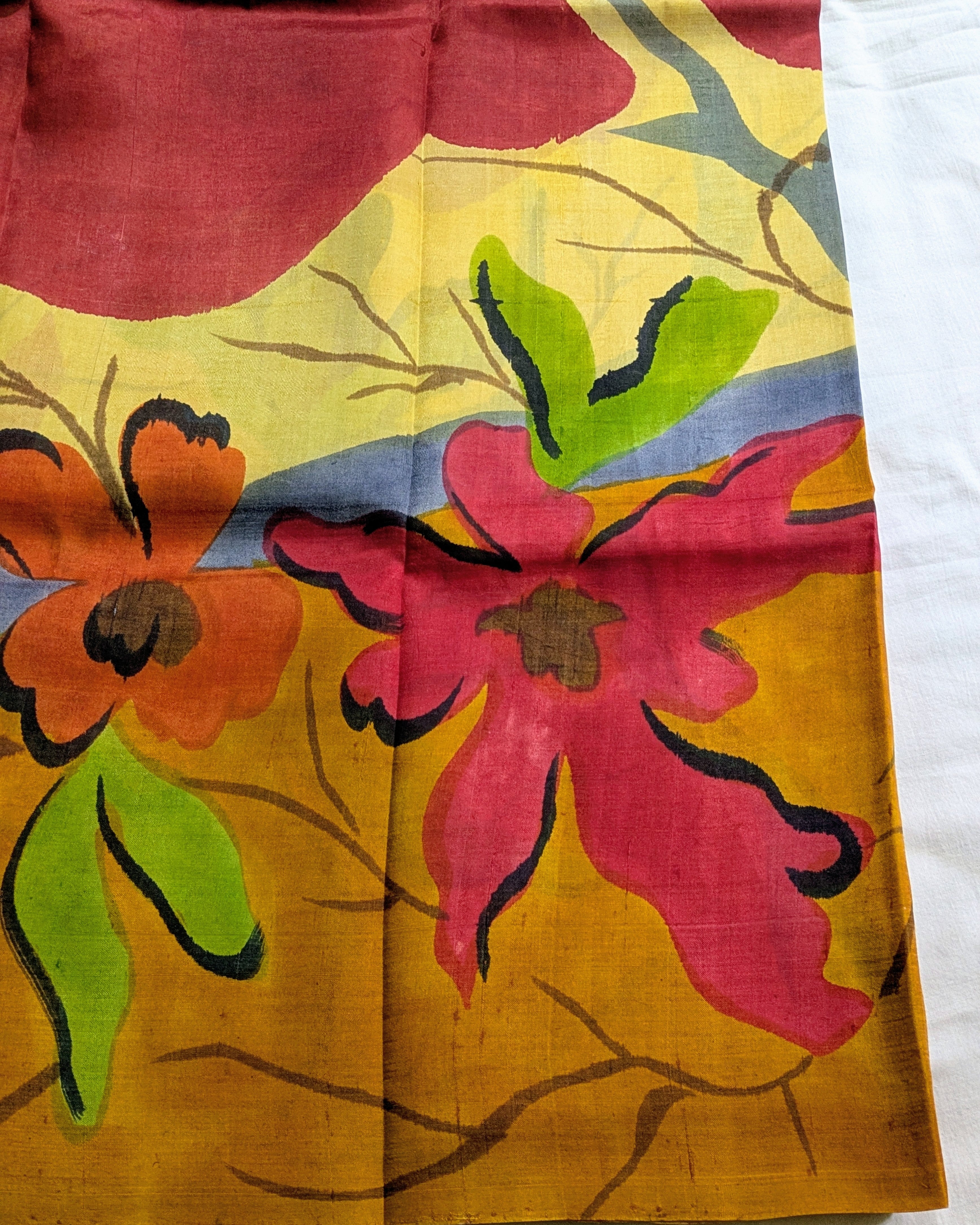 Pure Silk Sari with Blouse Piece Rust