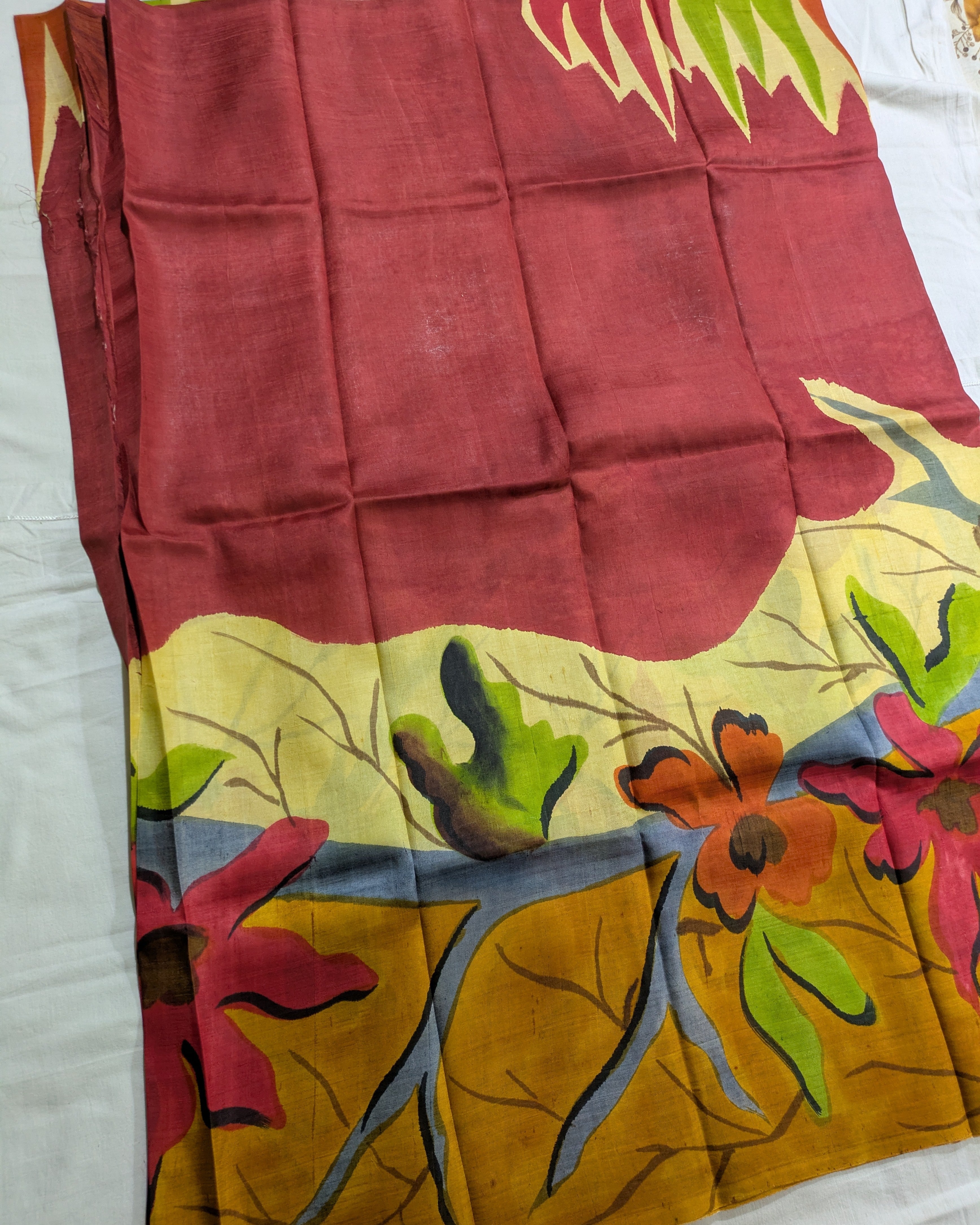 Pure Silk Sari with Blouse Piece Rust