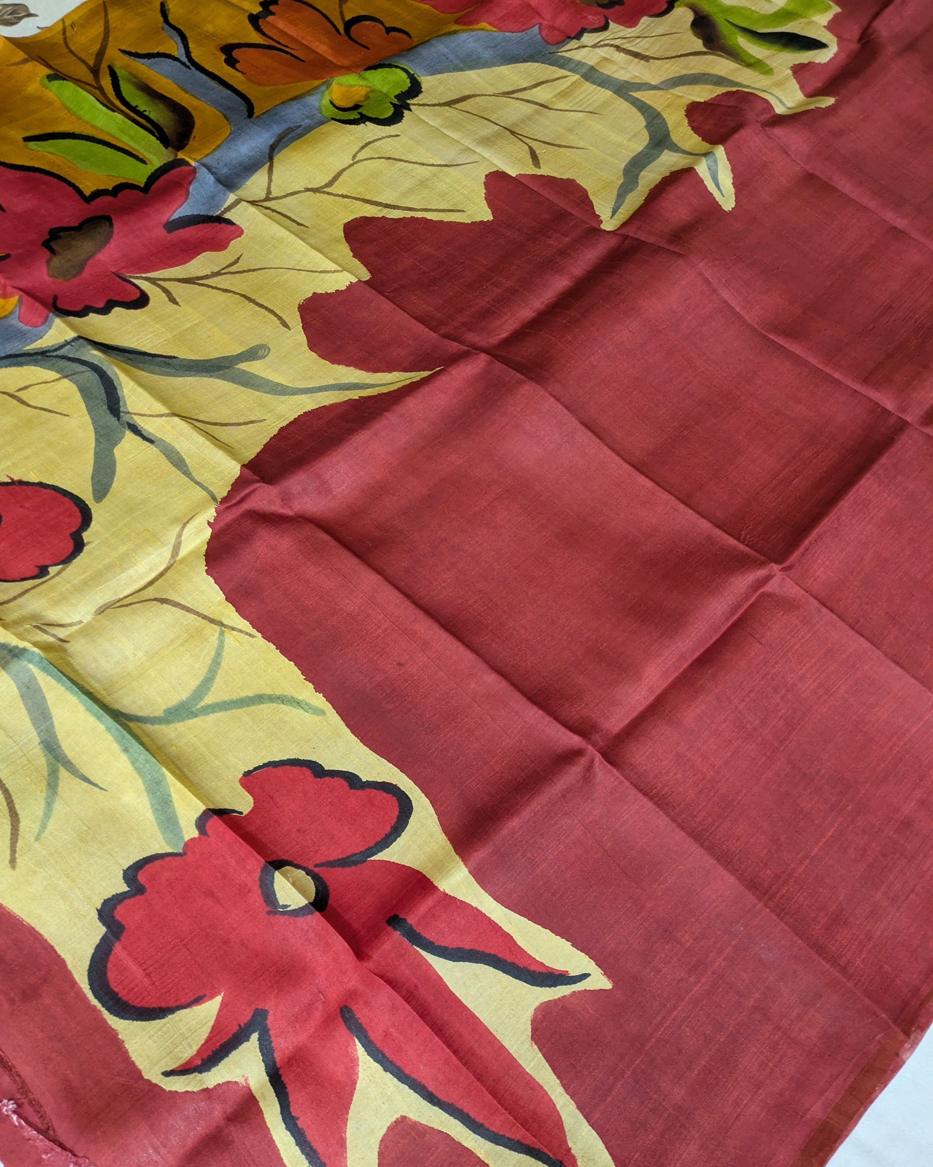 Pure Silk Sari with Blouse Piece Rust