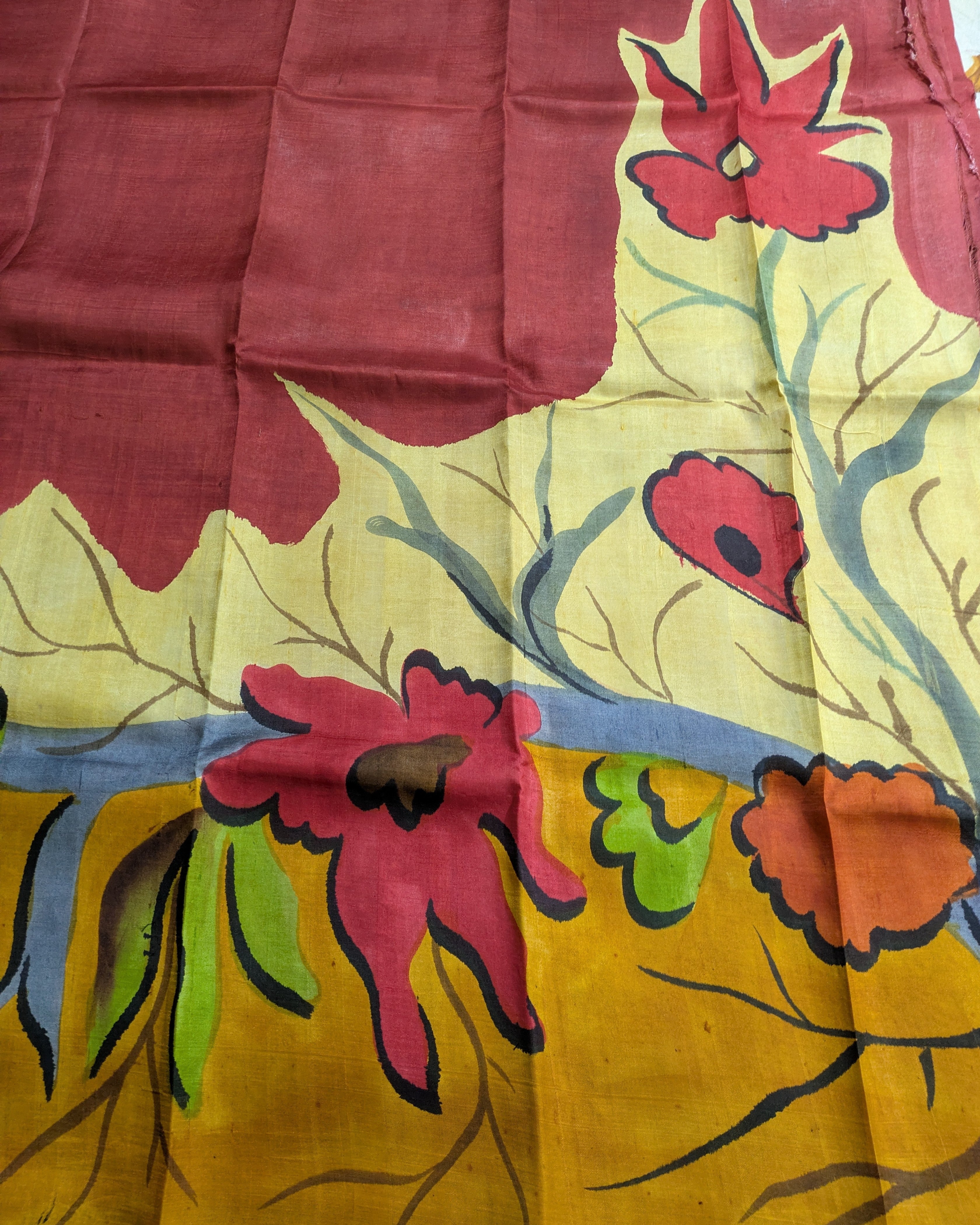Pure Silk Sari with Blouse Piece Rust
