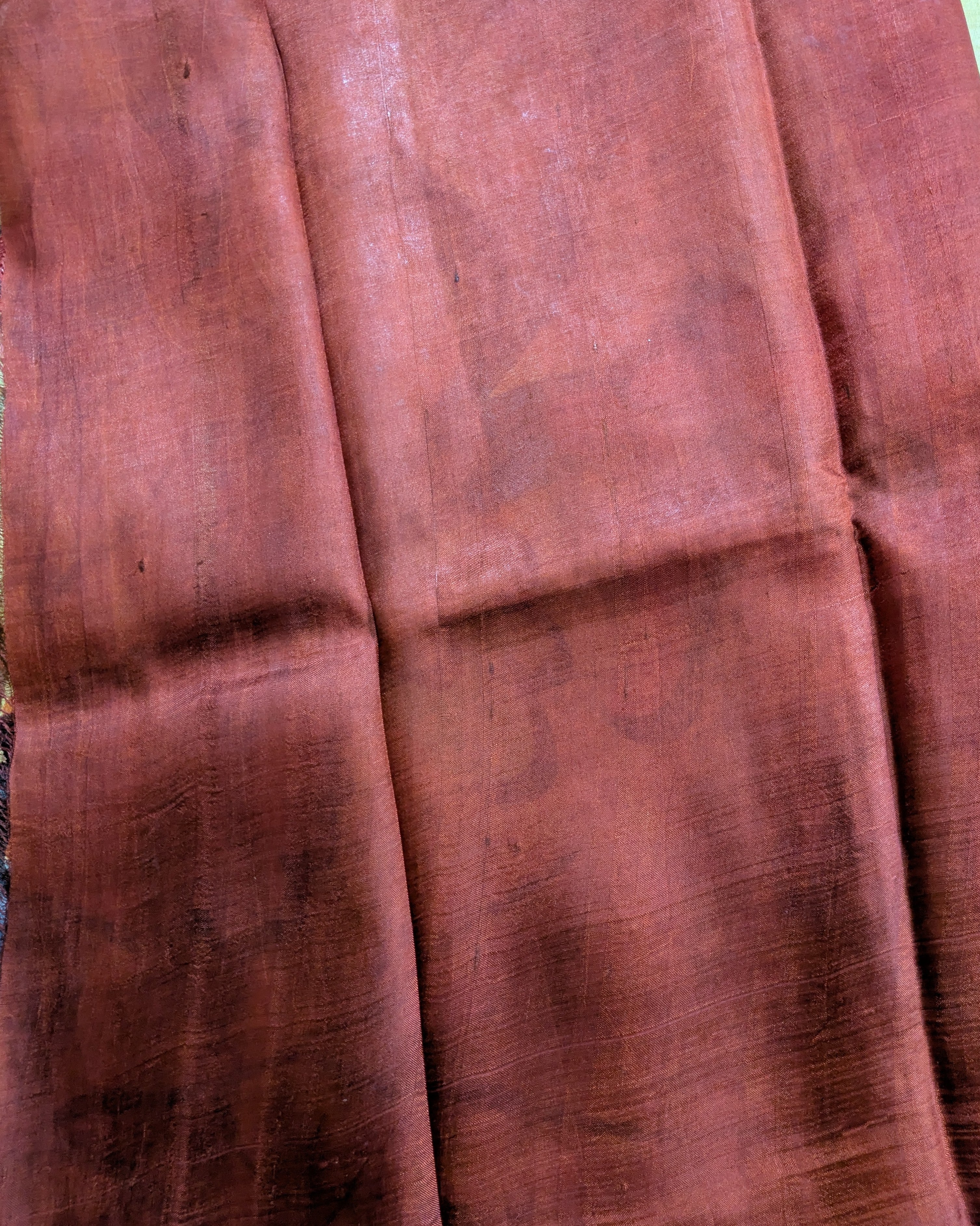 Pure Silk Sari with Blouse Piece Rust