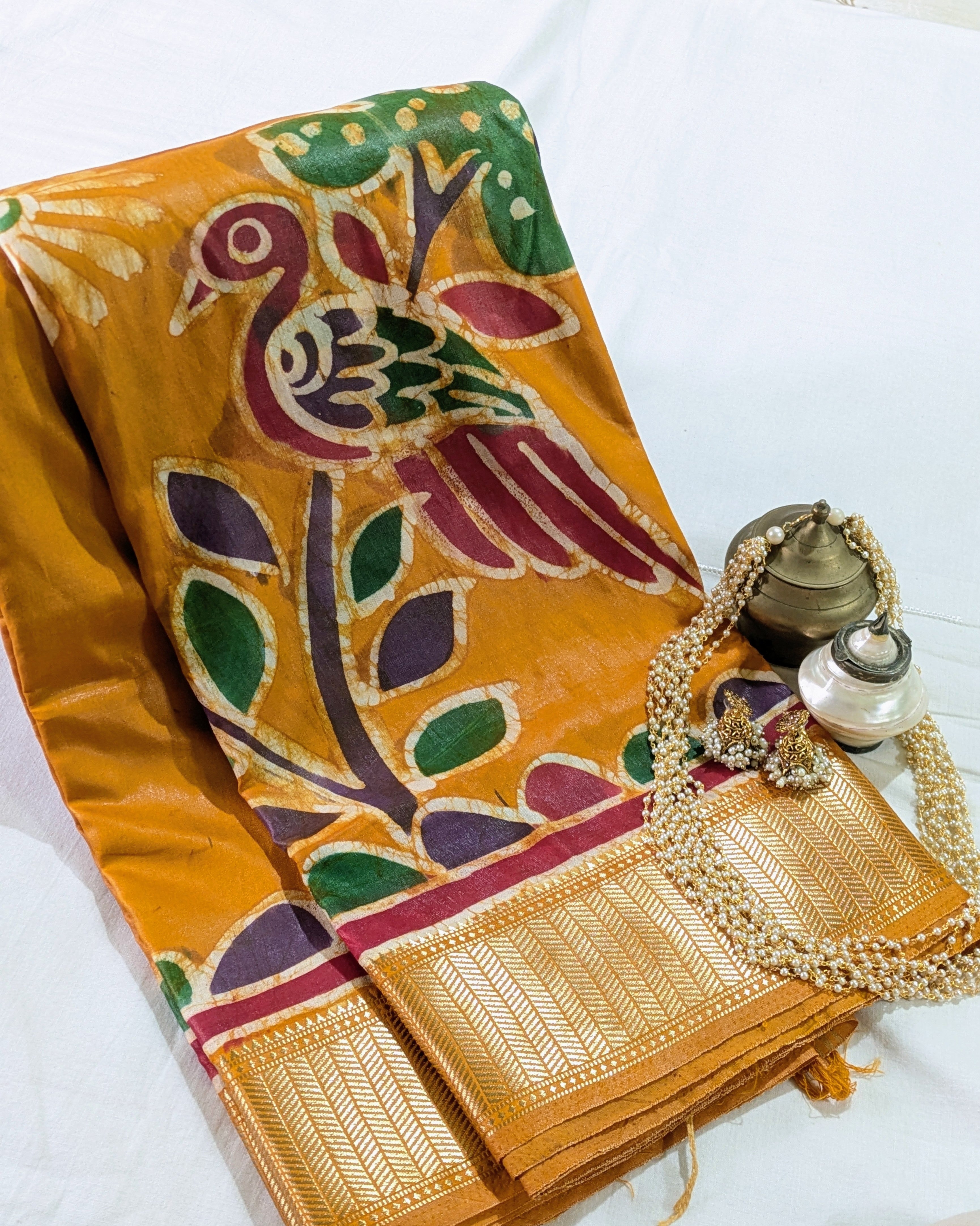 Maheswari Batik Sari Mustard