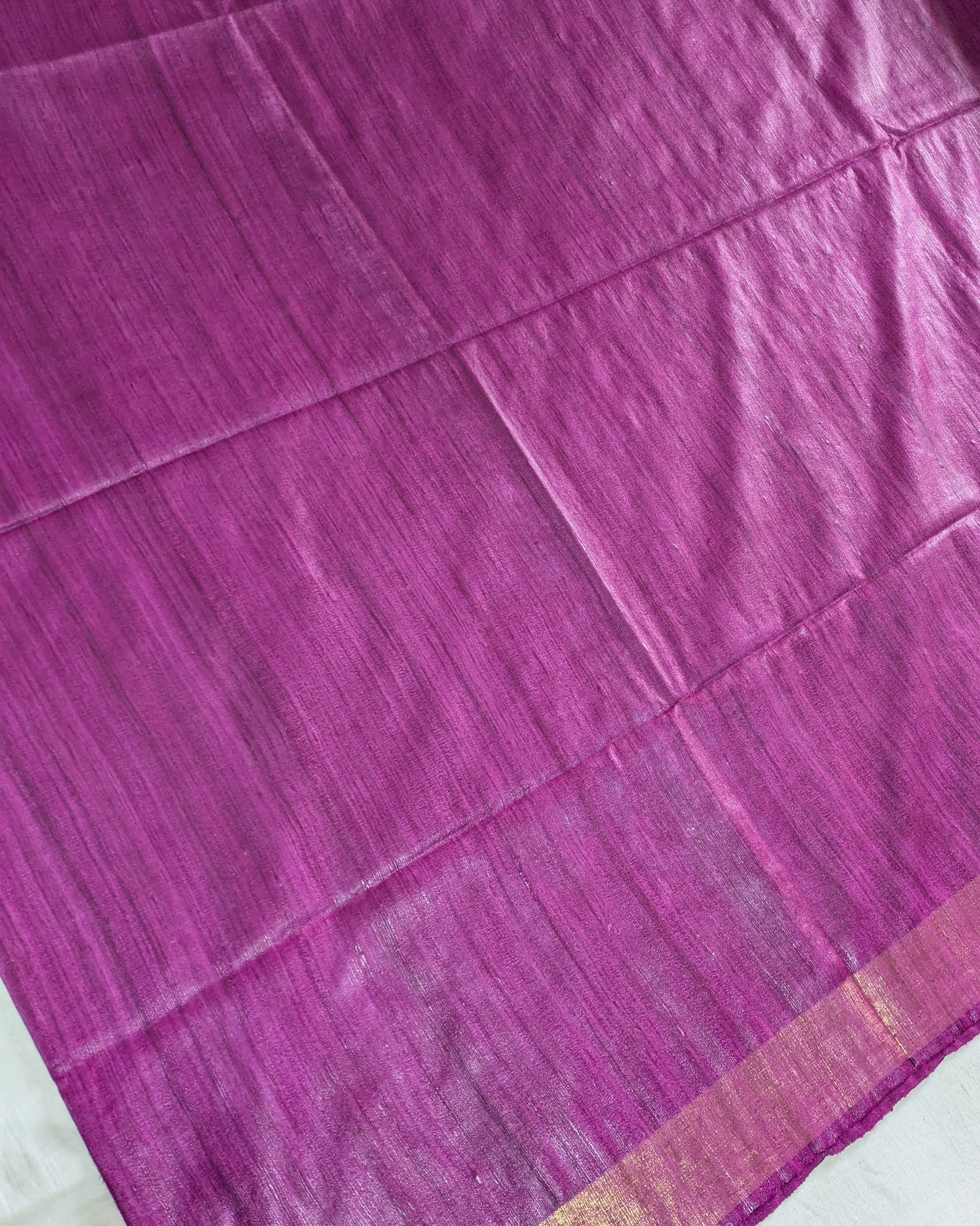 Bicolour Ghicha Sari Purple & Pink