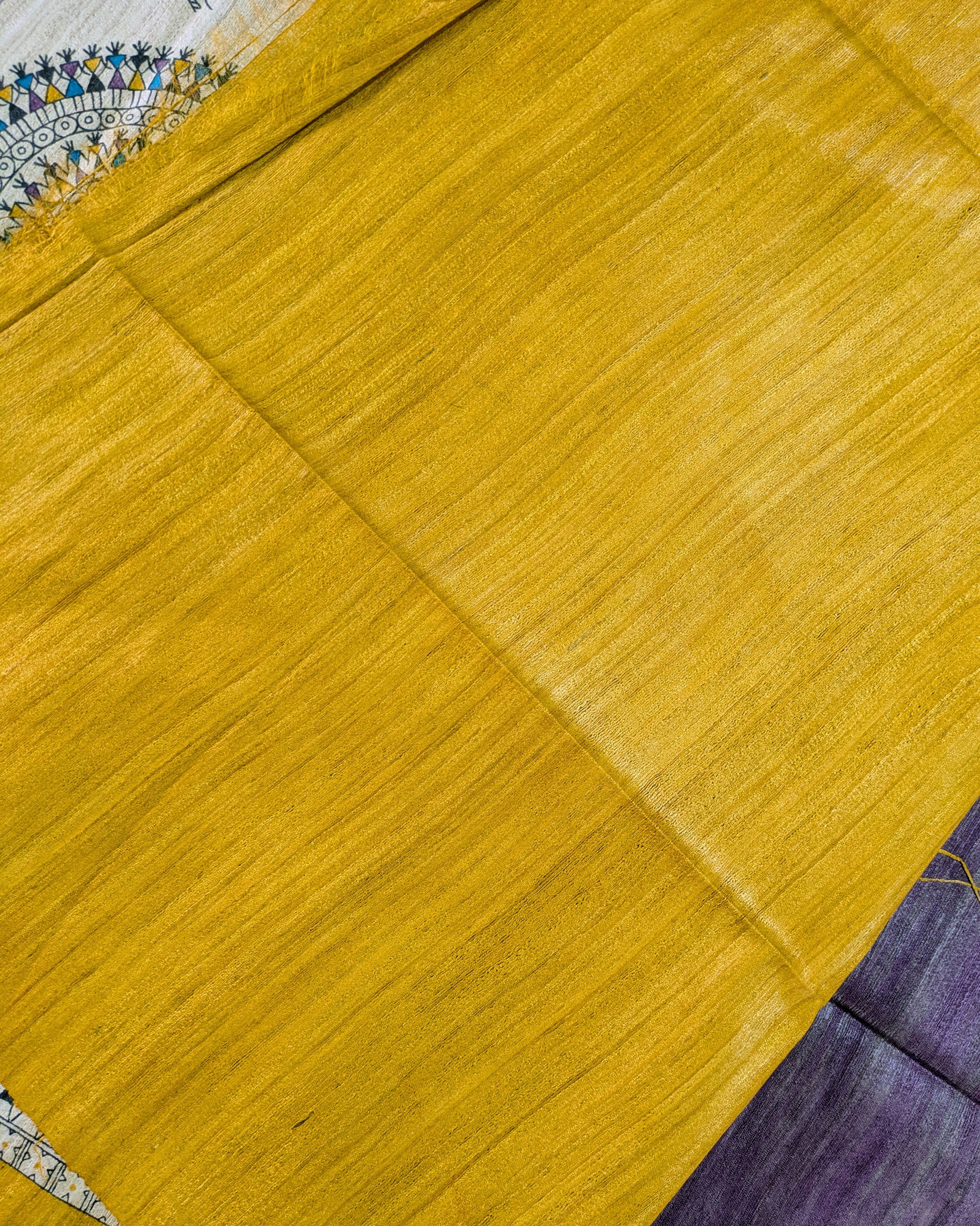 Madhubani Print Ghicha Sari Purple