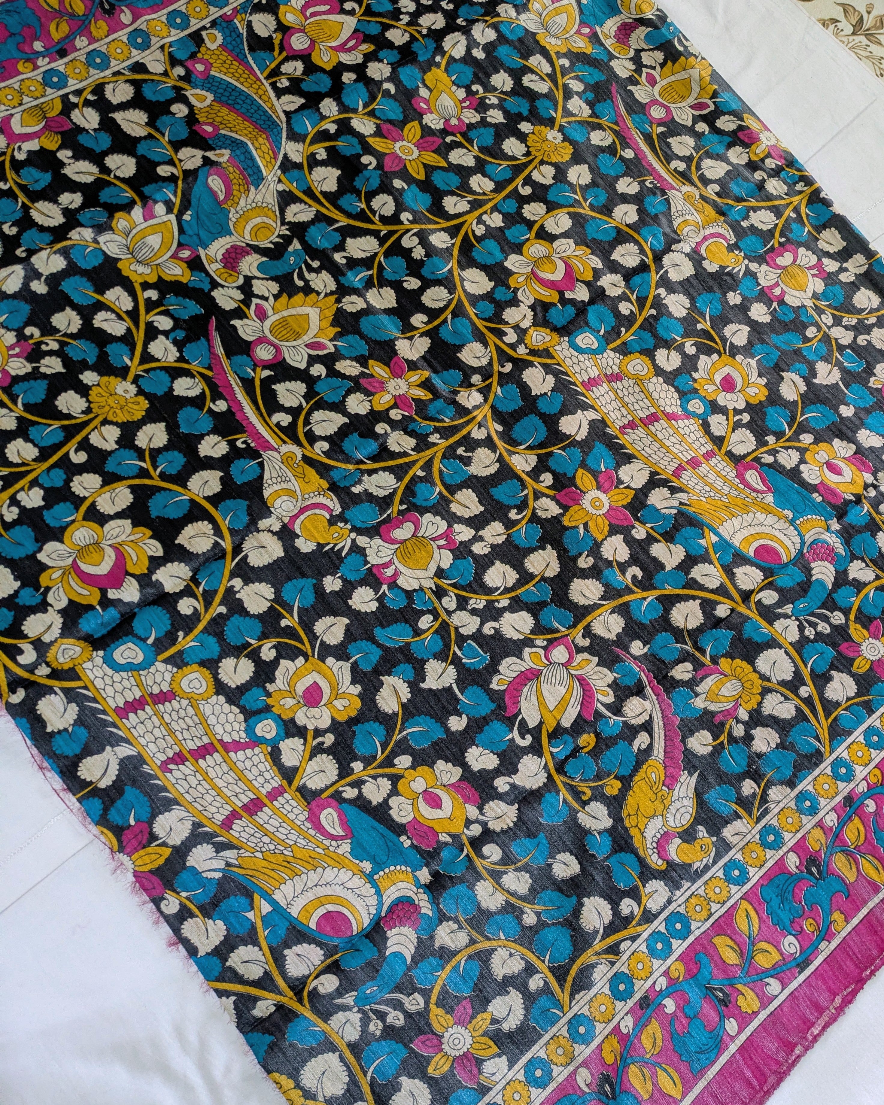 Kalamkari Ghicha Sari Multicolour