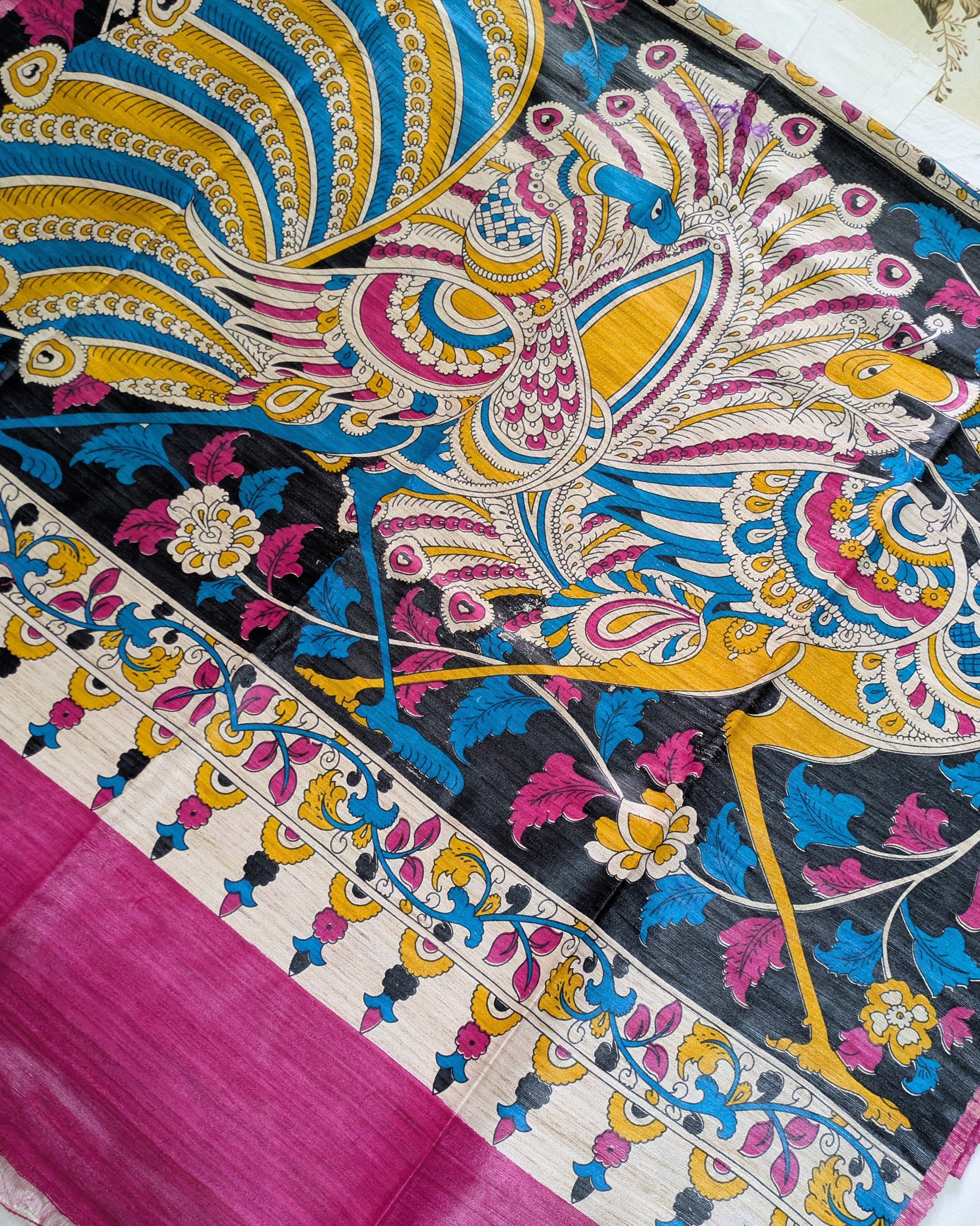 Kalamkari Ghicha Sari Multicolour