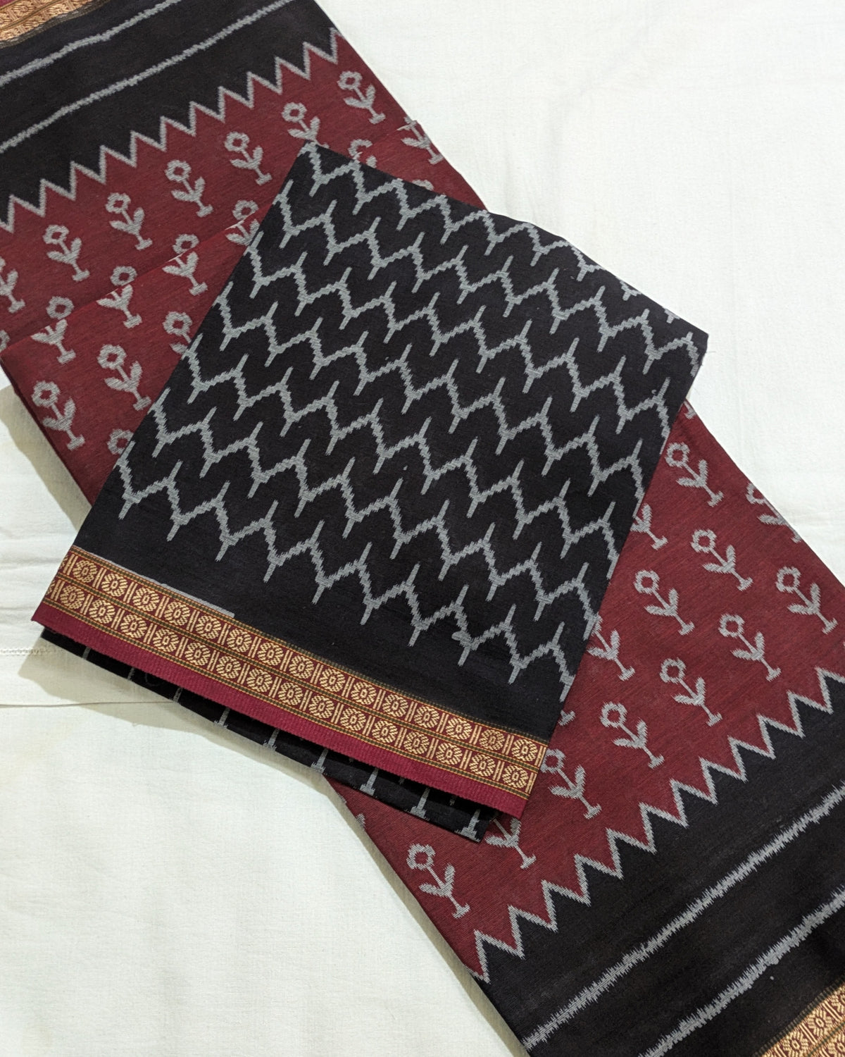 Printed Pachampalli Sari Maroon