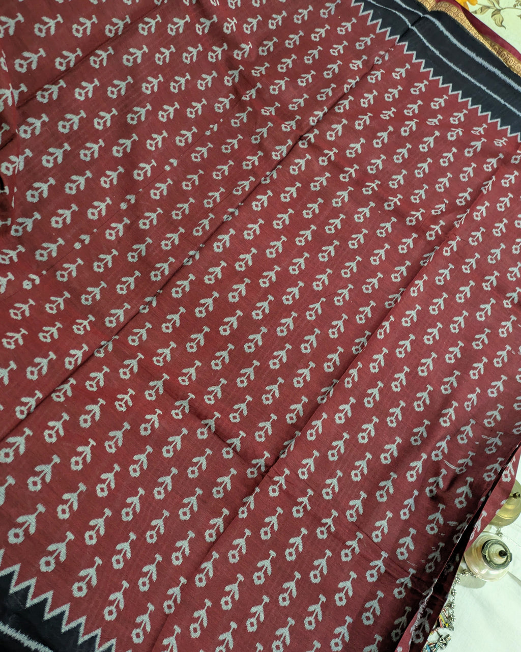 Printed Pachampalli Sari Maroon