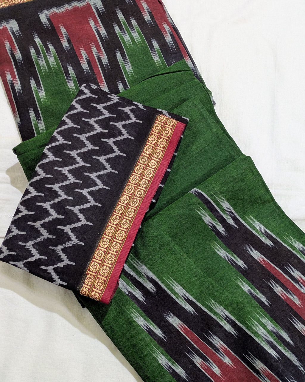 Printed Pachampalli Sari Green