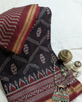 Printed Pachampalli Sari Black