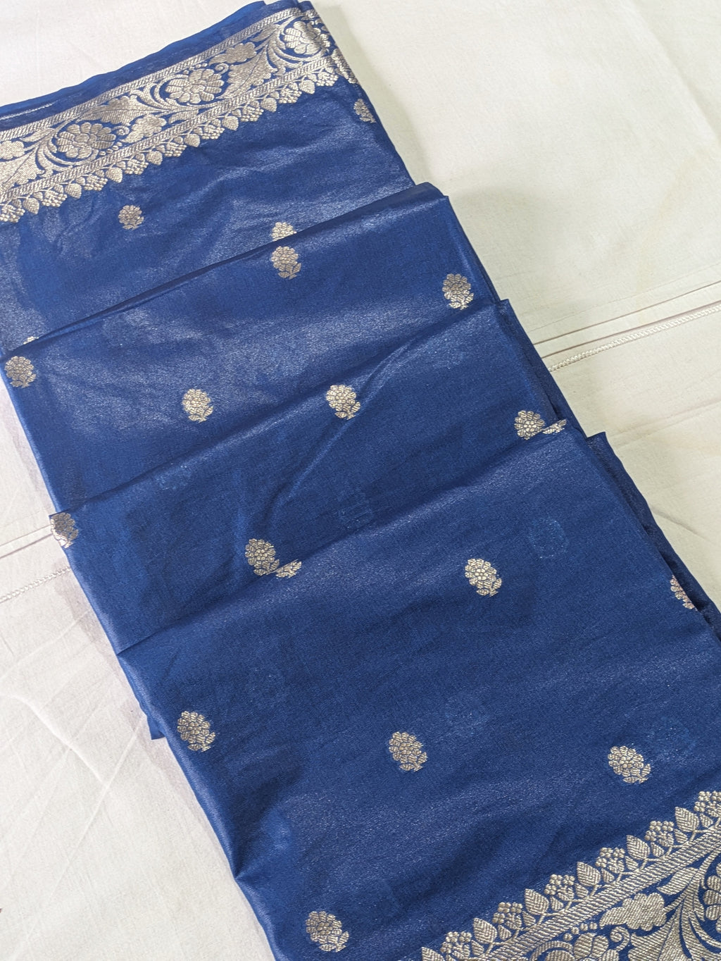 Katan Soft Banarasi Sari Blue