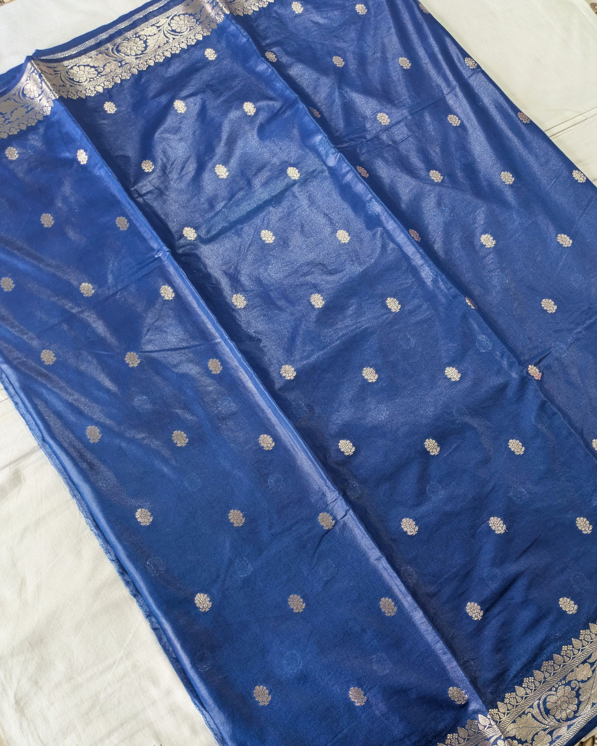 Katan Soft Banarasi Sari Blue