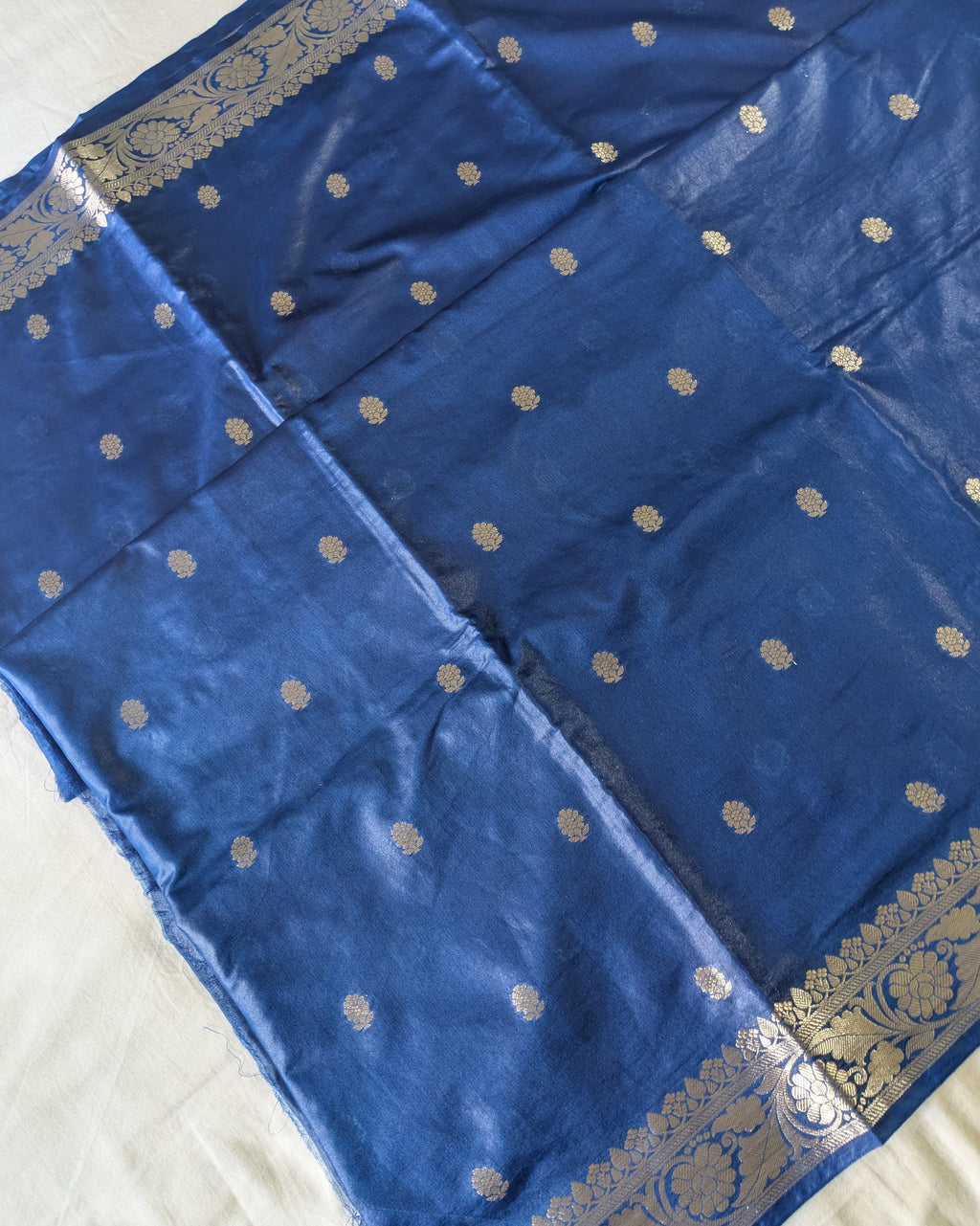 Katan Soft Banarasi Sari Blue