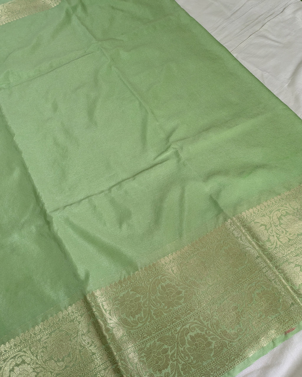 Katan Soft Banarasi Sari Sea Green