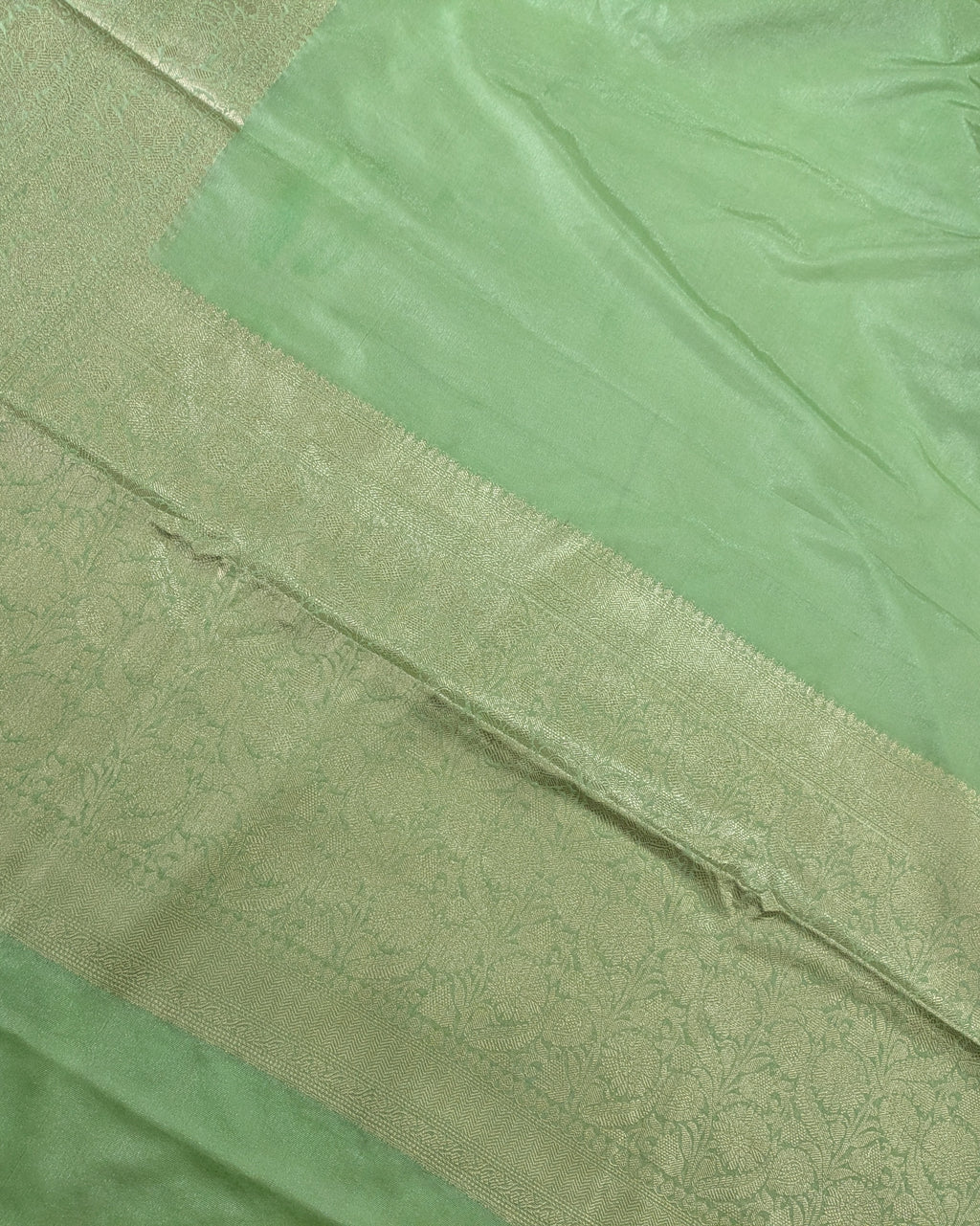 Katan Soft Banarasi Sari Sea Green