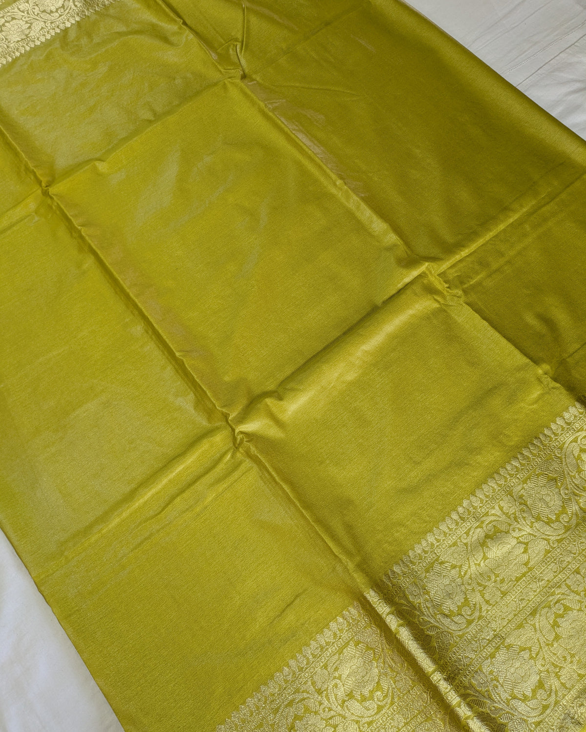 Katan Soft Banarasi Sari Yellow Green