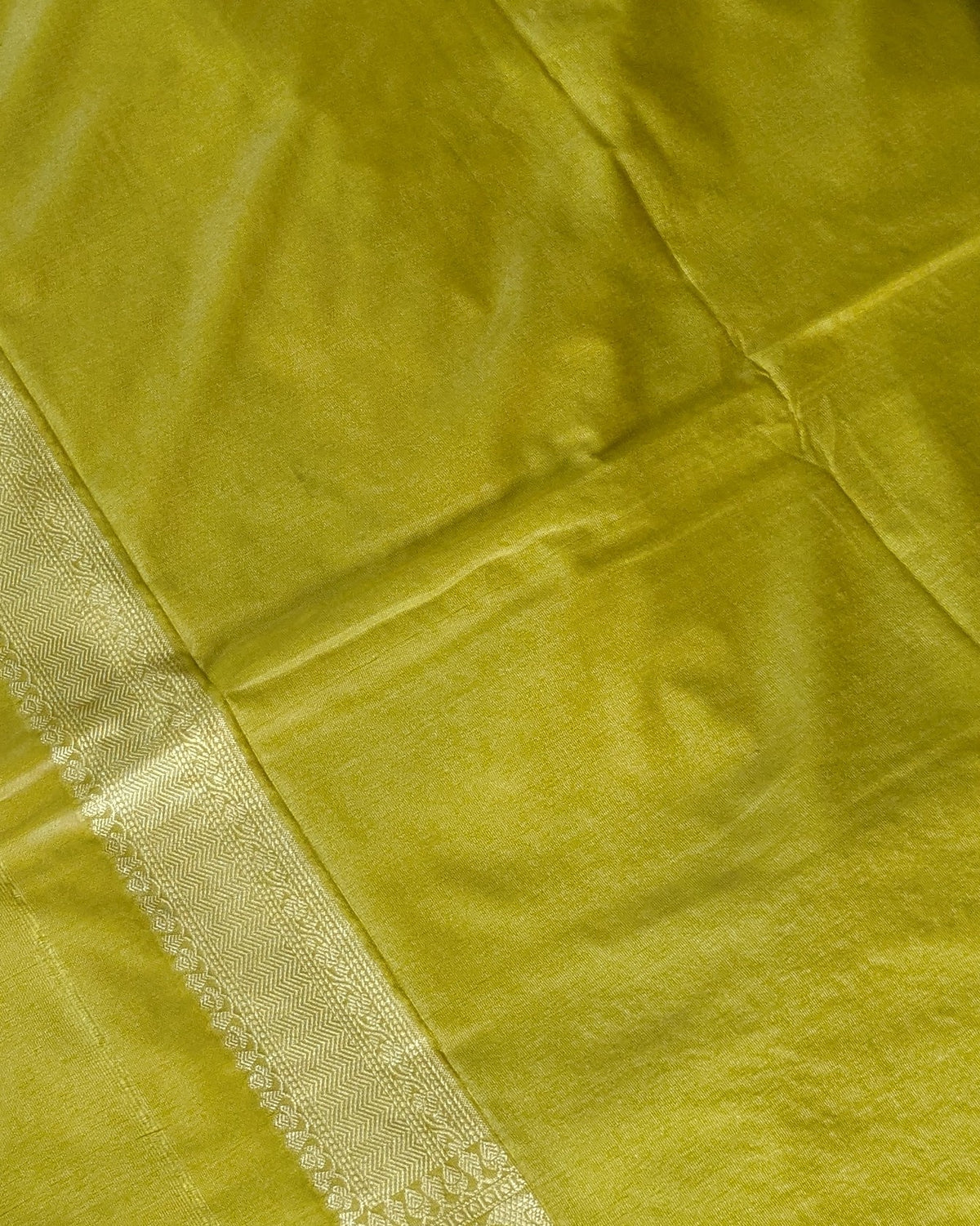 Katan Soft Banarasi Sari Yellow Green