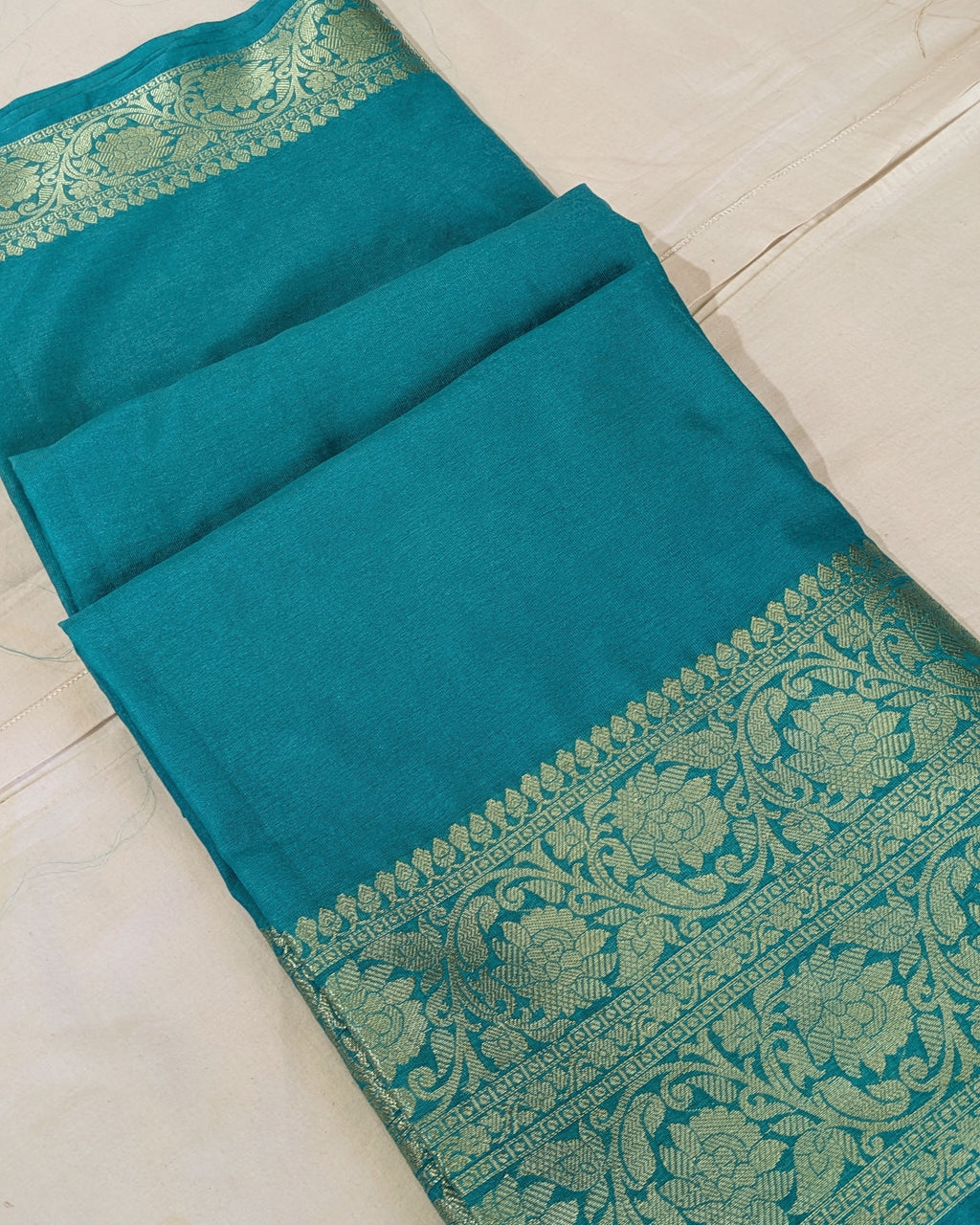Katan Soft Banarasi Sari Firoza