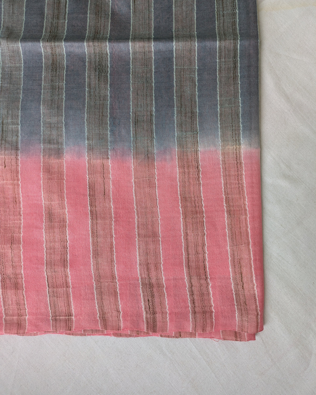 Bhagalpuri Double-Dye Silk Grey-Pink