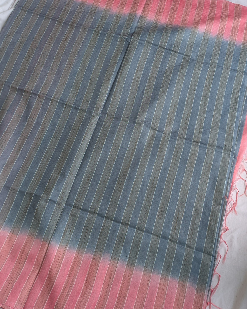 Bhagalpuri Double-Dye Silk Grey-Pink