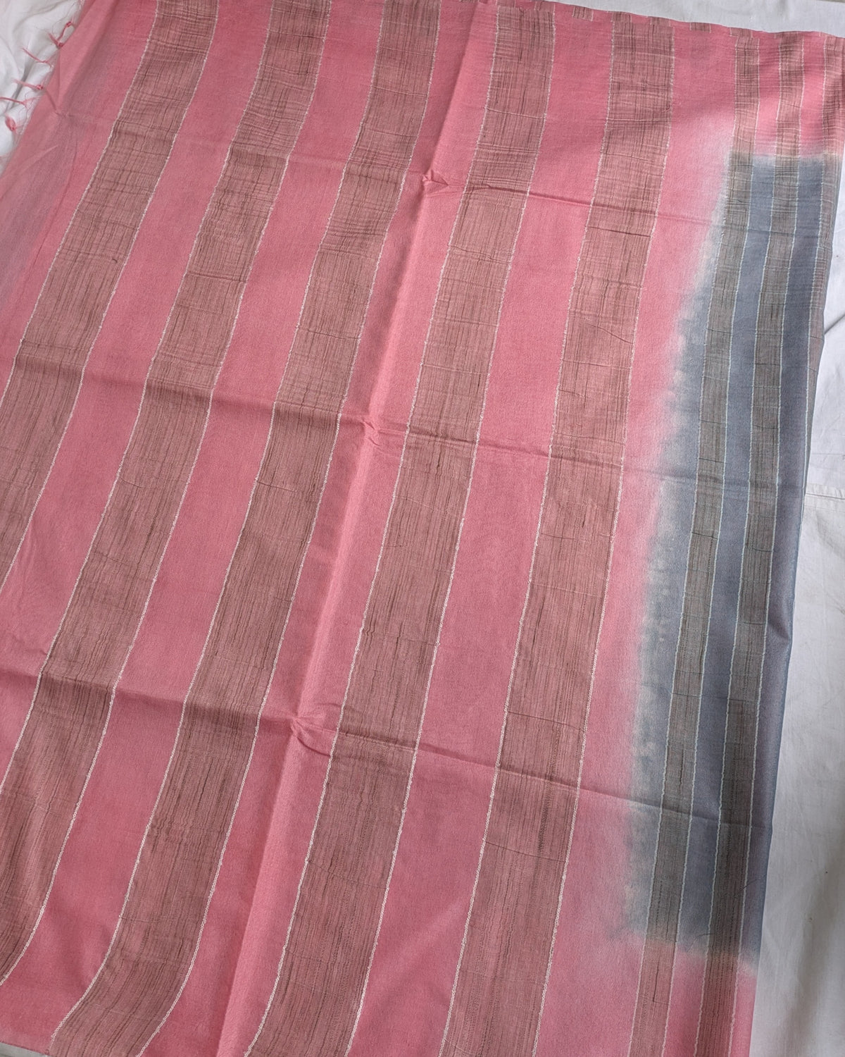 Bhagalpuri Double-Dye Silk Grey-Pink