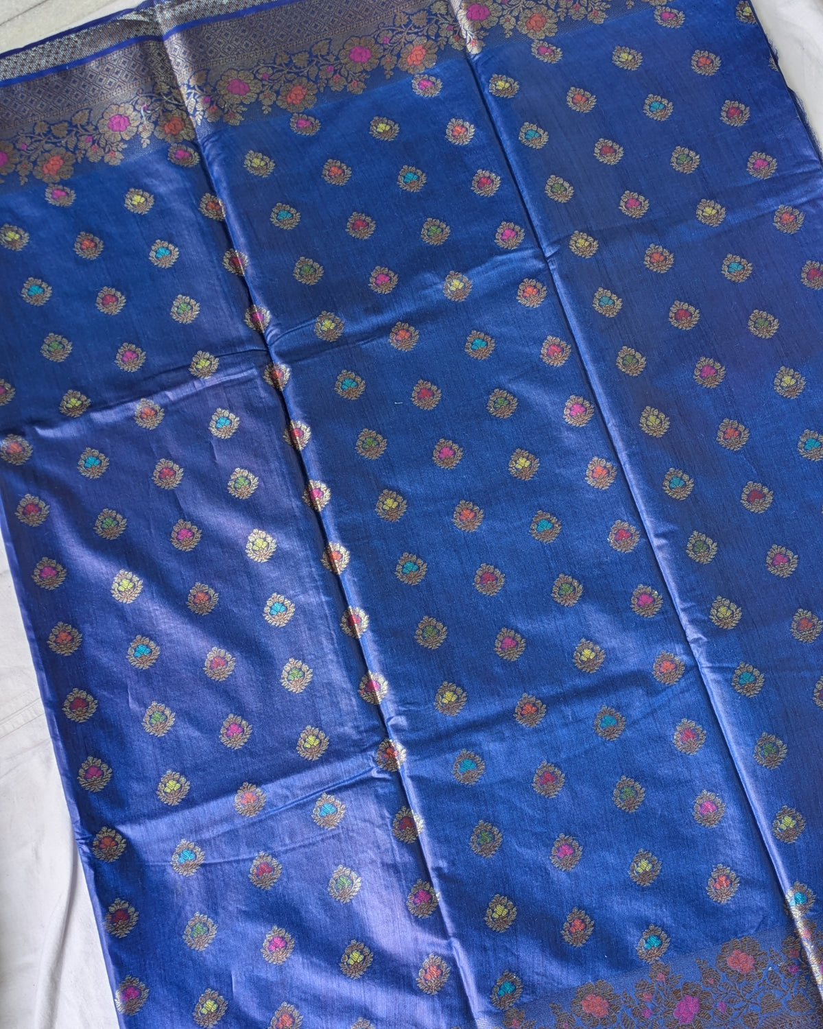 Tussar Muga Benarasi Sari Blue