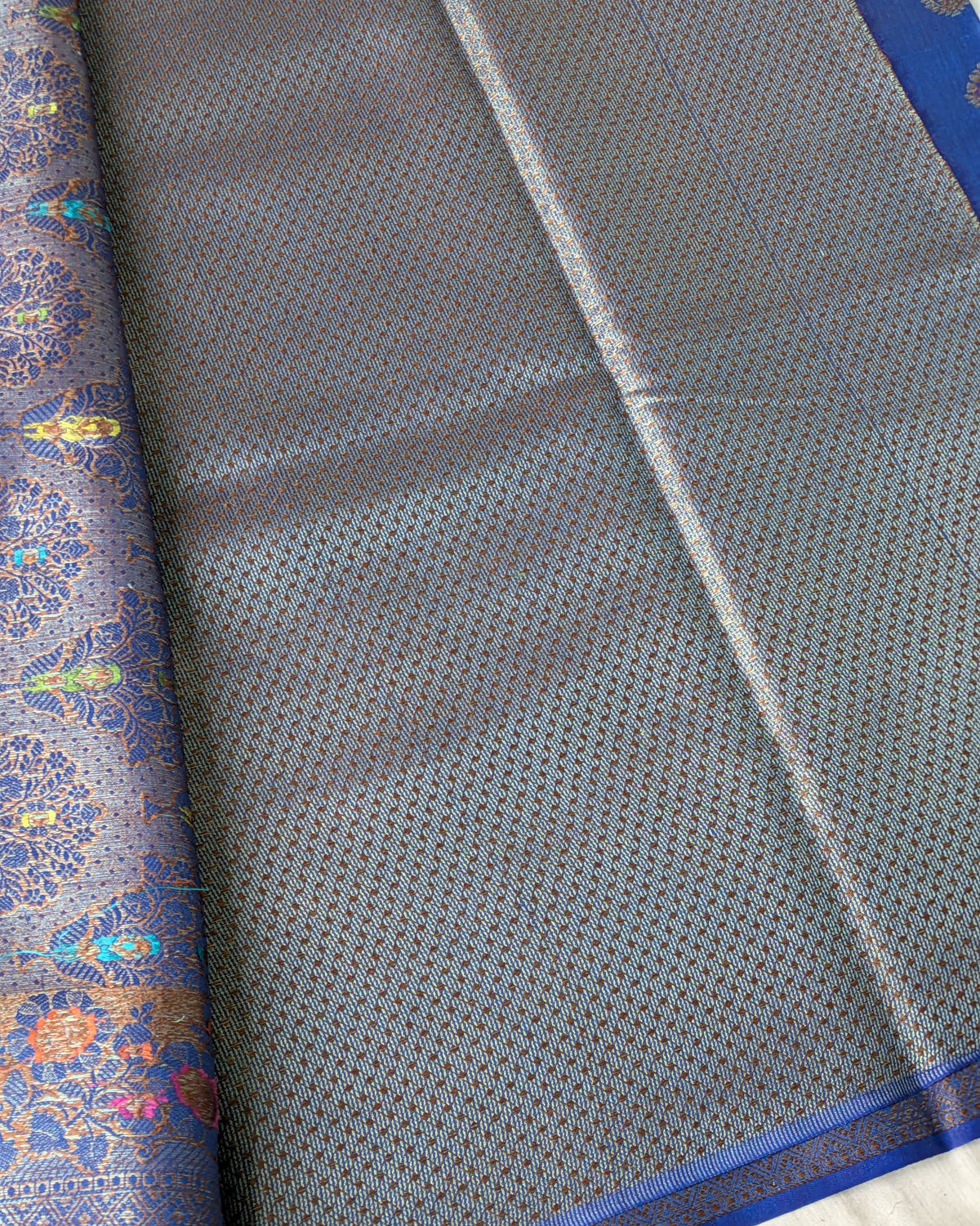 Tussar Muga Benarasi Sari Blue
