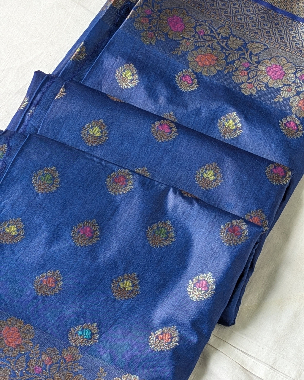Tussar Muga Benarasi Sari Blue