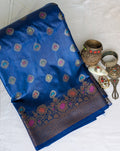Tussar Muga Benarasi Sari Blue
