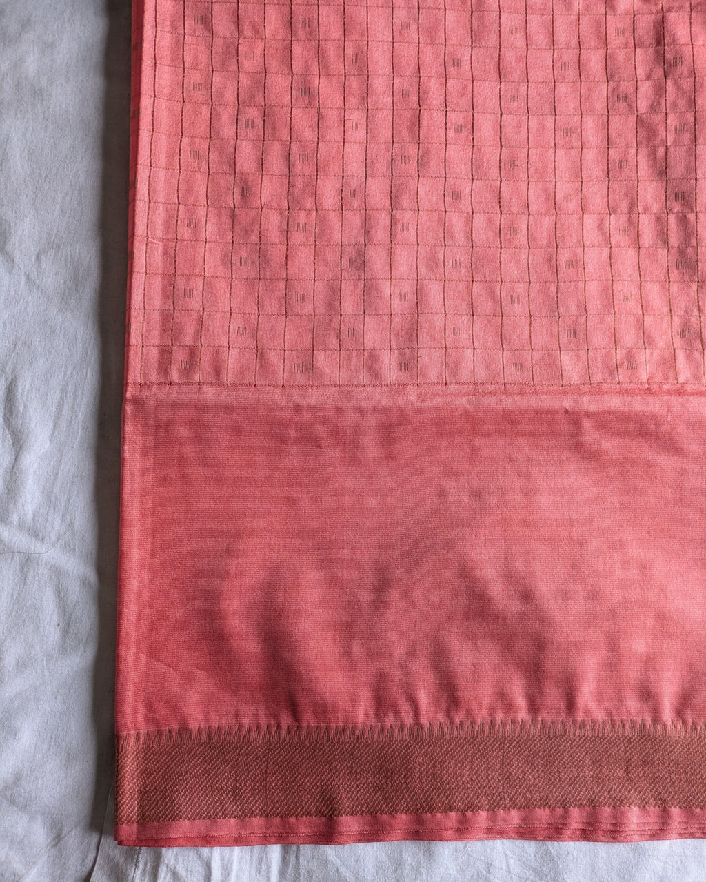 Bhagalpuri Mangalgiri Sari Peach