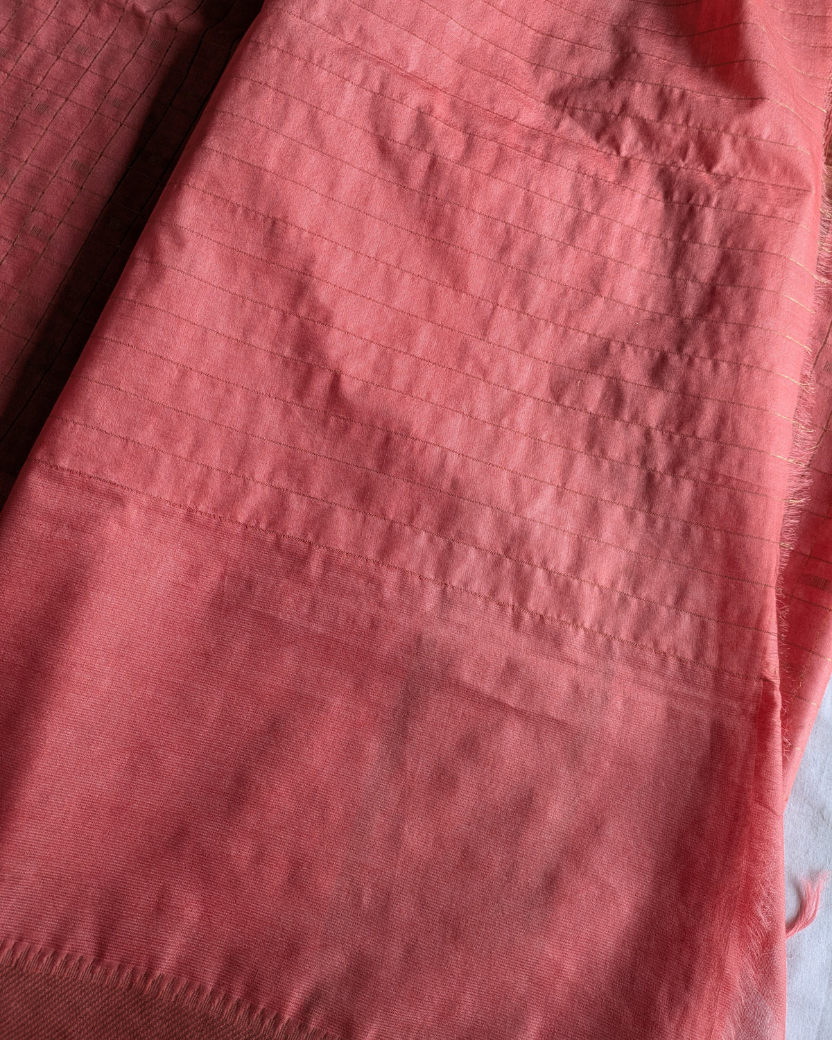 Bhagalpuri Mangalgiri Sari Peach
