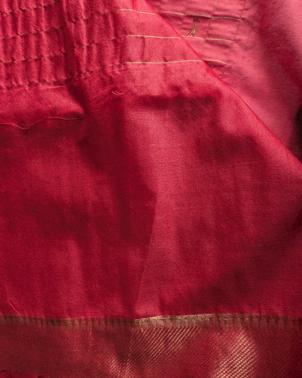 Bhagalpuri Mangalgiri Sari Red