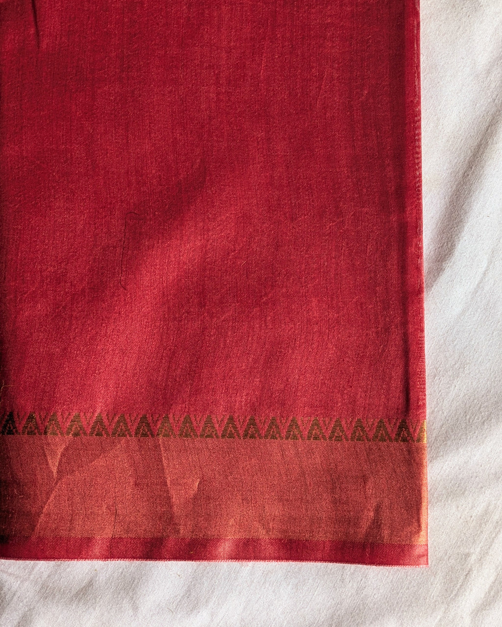 Tussar Muga Silk Mark Sari Red