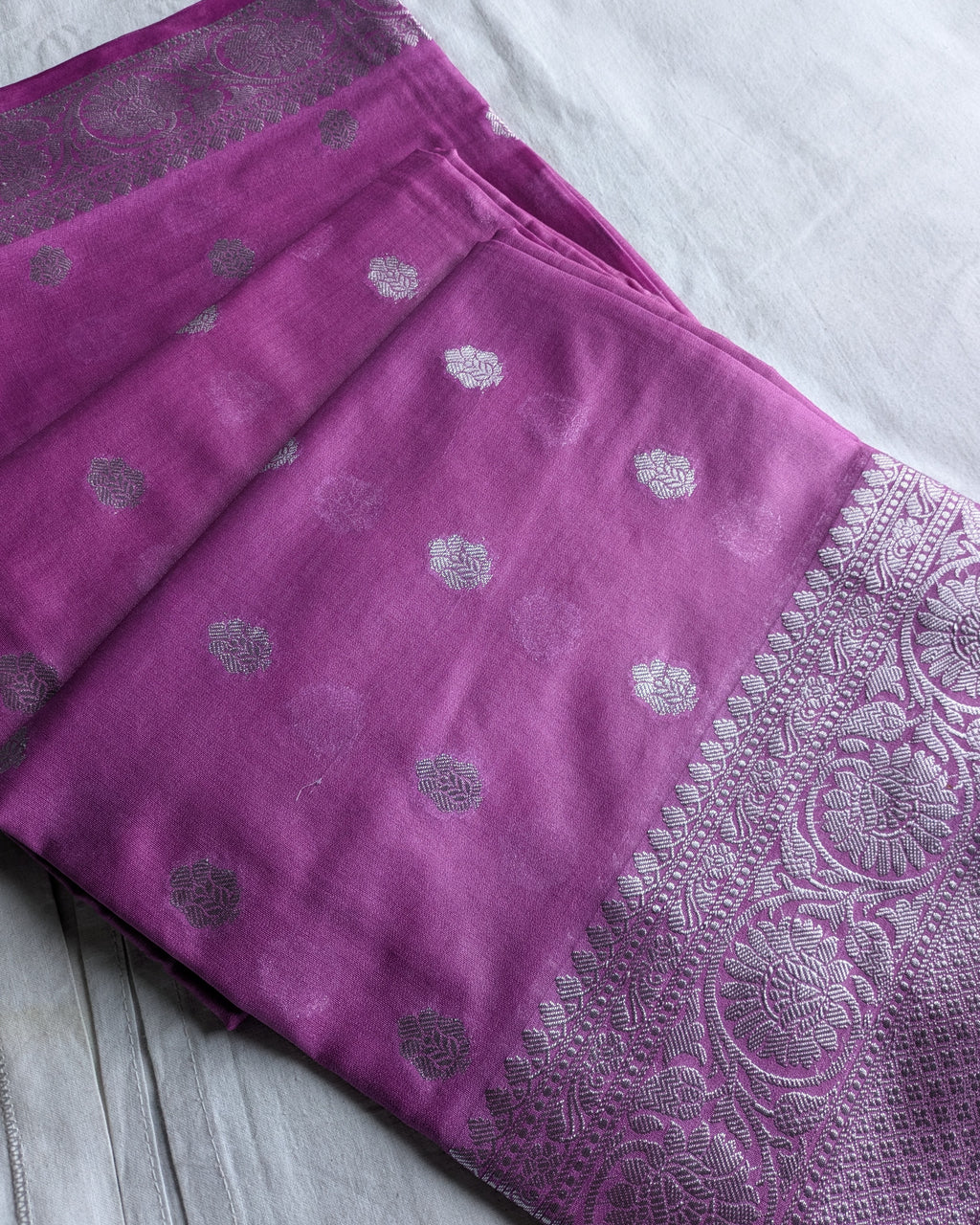 Banarasi Khaddi Gerogette Sari Light Purple