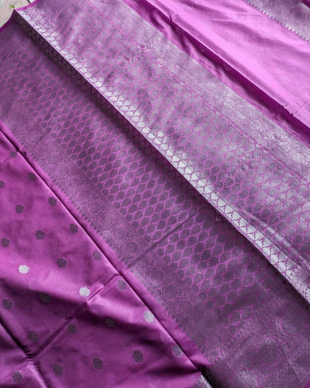 Banarasi Khaddi Gerogette Sari Light Purple
