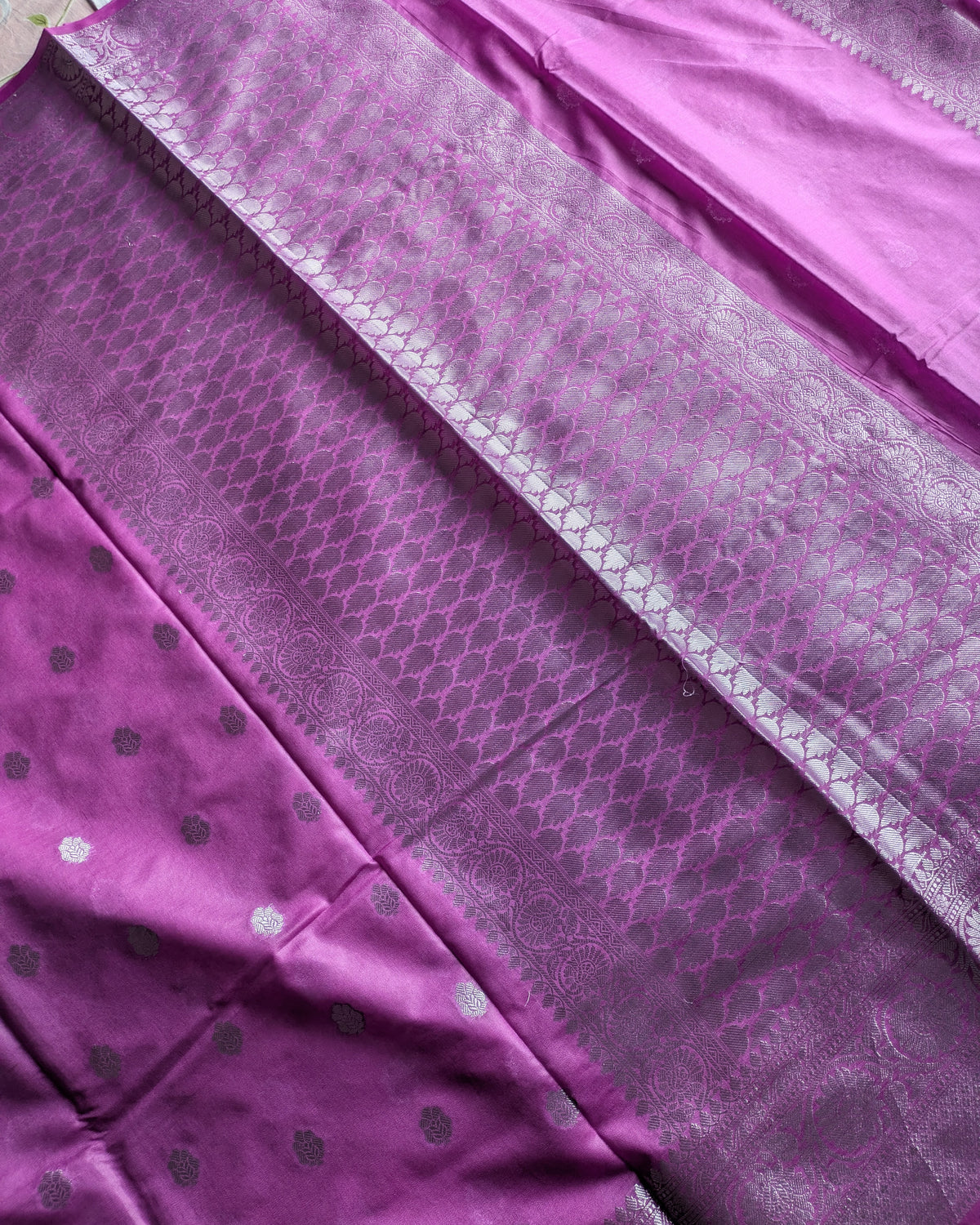 Banarasi Khaddi Gerogette Sari Light Purple
