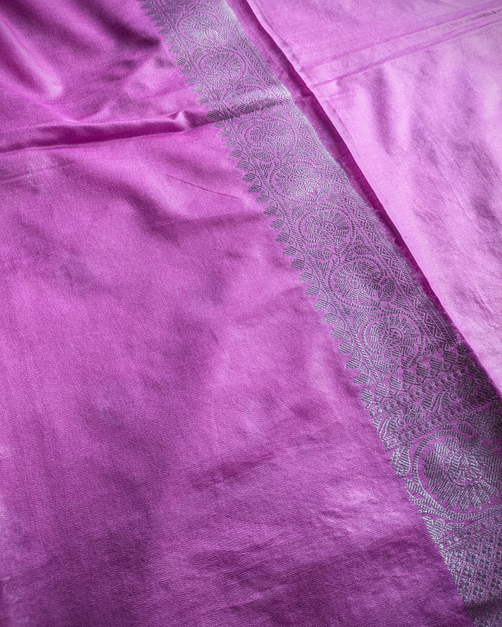 Banarasi Khaddi Gerogette Sari Light Purple