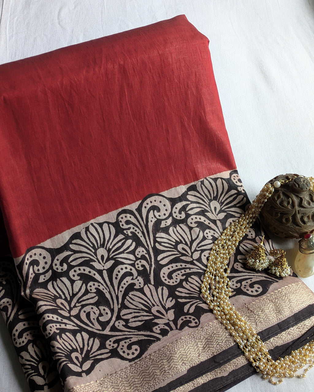 Multani Silk Sari Rust (Liva Tag)