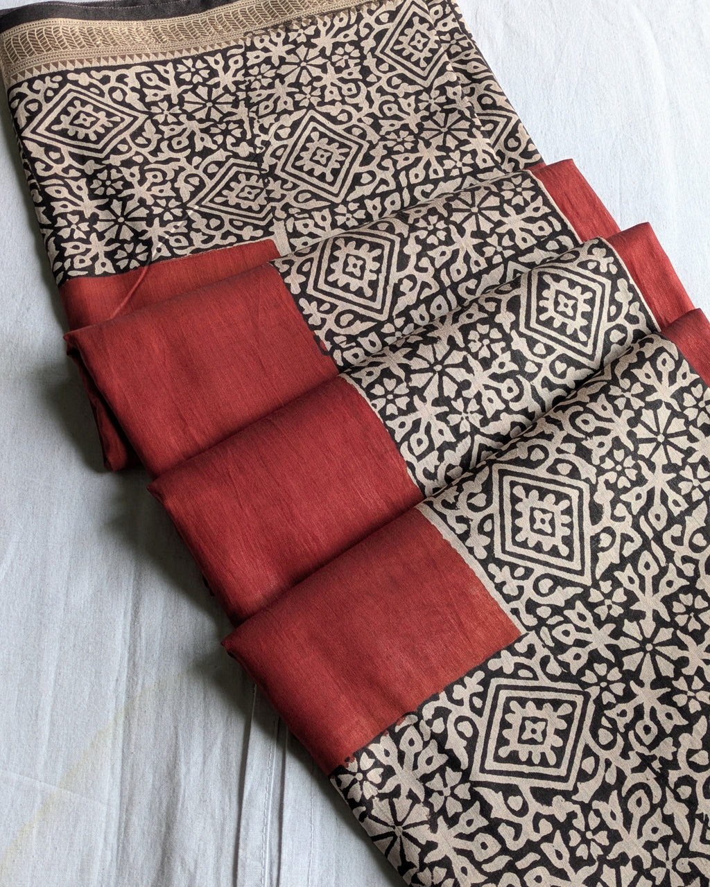 Multani Silk Sari Rust  2 (Liva Tag)
