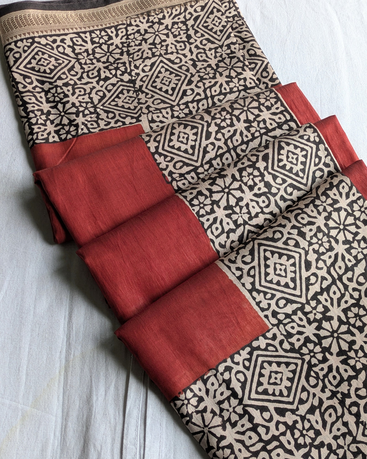 Multani Silk Sari Rust  2 (Liva Tag)