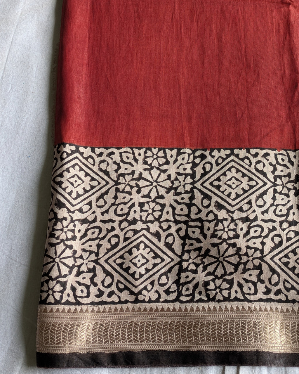 Multani Silk Sari Rust  2 (Liva Tag)