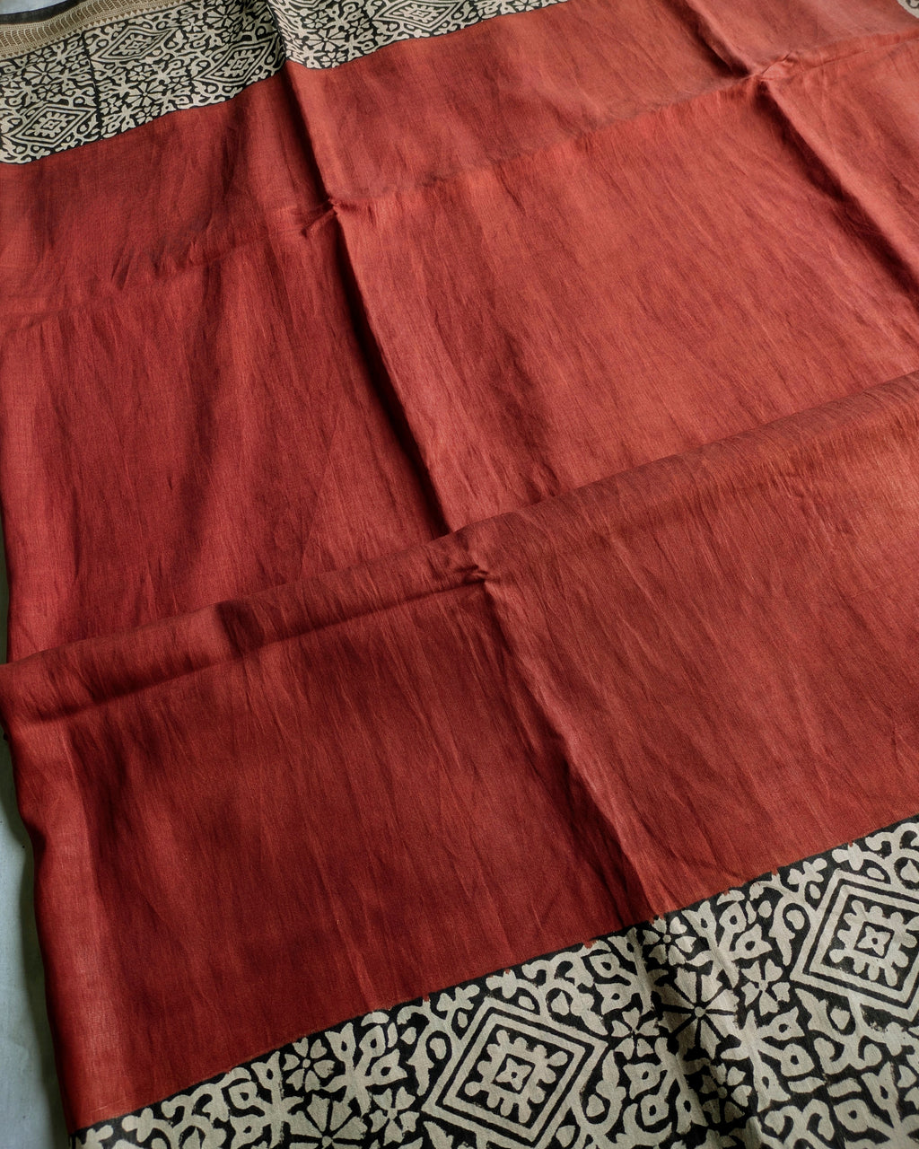 Multani Silk Sari Rust  2 (Liva Tag)