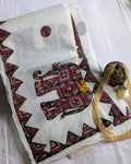 Cotton Kota Applique Sari White 2