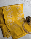 Tussar Jamdani Sari Yellow