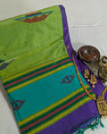Bishnupuri Kalakshetra Sari Violet (Silk Mark)