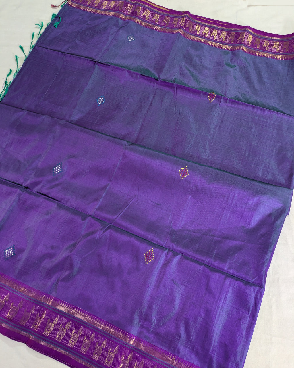 Bishnupuri Kalakshetra Sari Violet (Silk Mark)