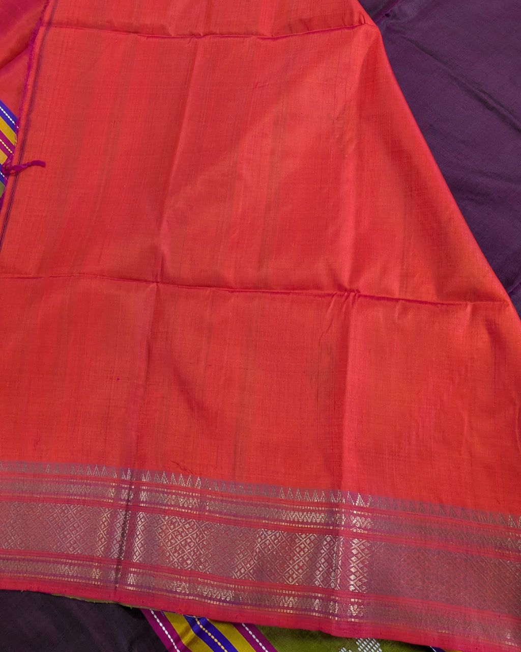 Bishnupuri Kalakshetra Sari Dark Magenta (Silk Mark)